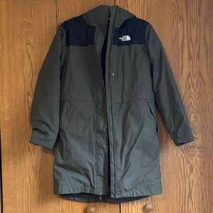 The North Face Womens Olive and Black Hooded Coat